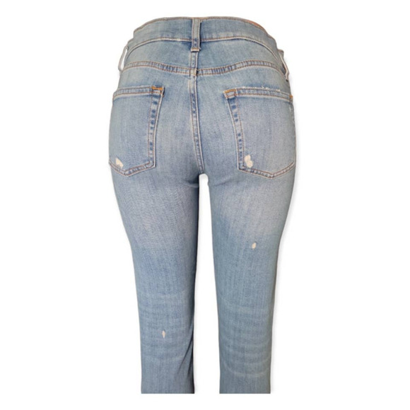 Zara Premium Pearl Embellished Distressed Boyfriend Fit Ankle Jeans‎ Size 6 - Picture 7 of 11
